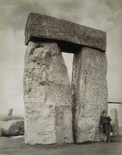 A shepherd posing at Stonehenge on Salisbury Plain by English Photographer